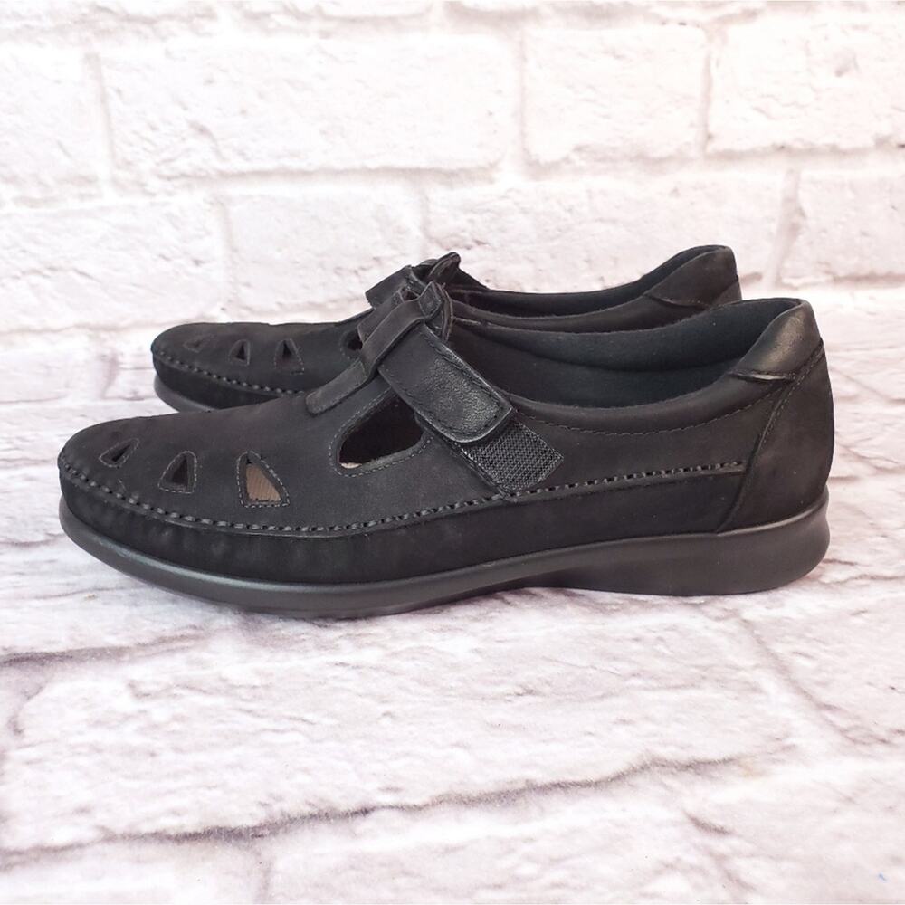 Sas womens size 8 loafers shoes black (S1)